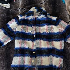 Plaid Shirt in Blue, Pink, and Cream